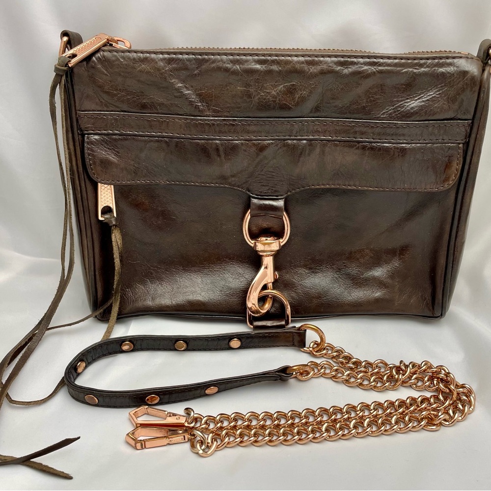 Rebecca Minkoff M.A.C Brown Leather Rose Gold HW